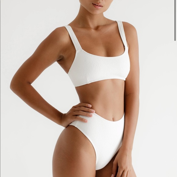 wanderlust Other - WANDERLUST SWIM White Texture High Waisted Set | M